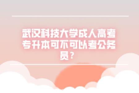 武汉科技大学成人高考学历专升本可以考公务员吗?