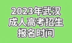 2023年武汉成人高考招生报名时间